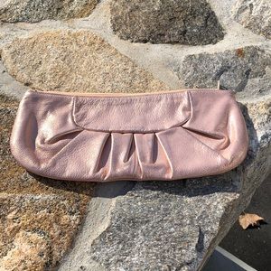 Brontibay Paris pink metallic leather clutch